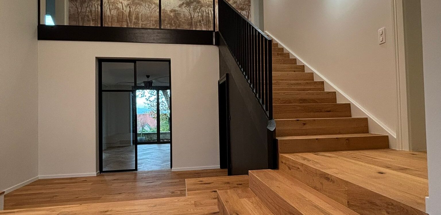 Habillage d’un escalier en ch&ecirc;ne-Mulhouse (68) Wittenheim